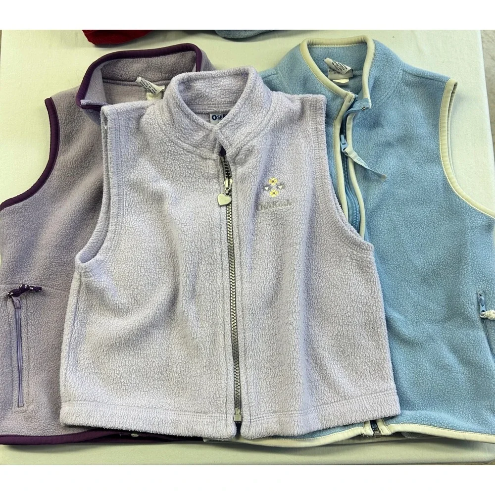 Vintage lot of 3 fleece like vest size child's 6